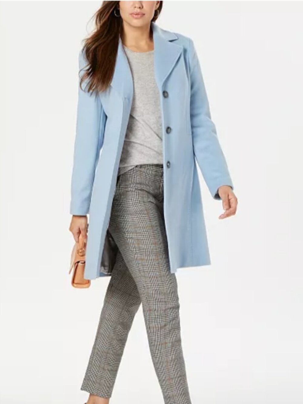Calvin Klein Womens Single-Breasted Wool Blend Coat - Picture 1 of 6